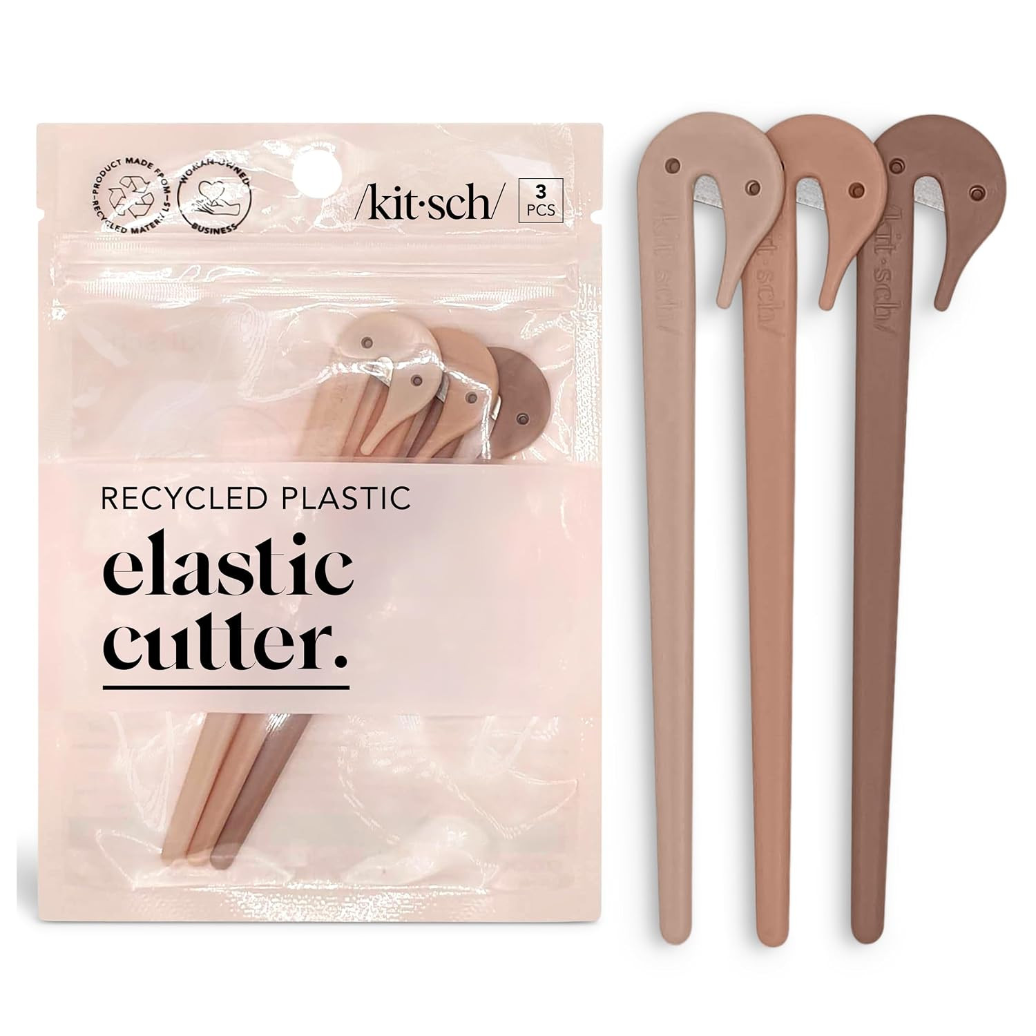 Kitsch Elastic Hair Tie Cutter Tool - Multicolor, 3pc Set | Amazon (US)
