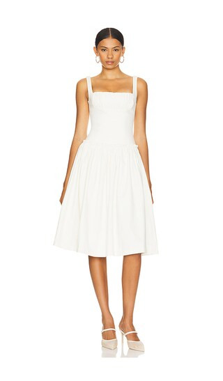Lalia Midi Dress in Ivory | Revolve Clothing (Global)