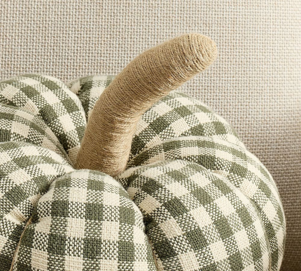 Blaine Check Pumpkin Shaped Pillow | Pottery Barn (US)