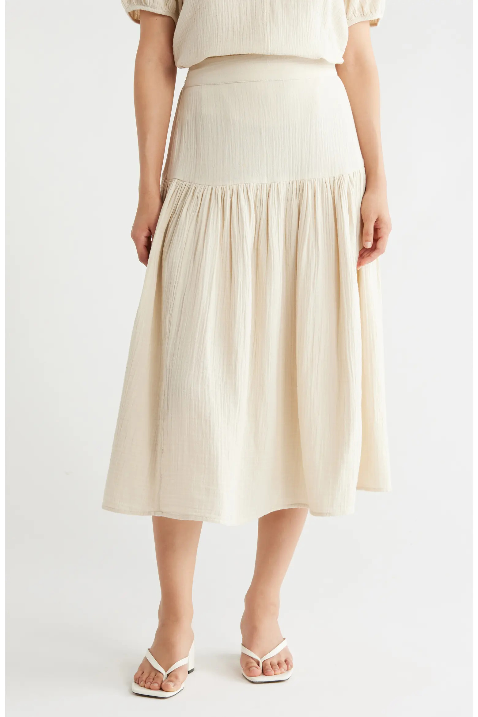 Cotton Gauze Tiered Midi Skirt (Women) | Nordstromrack | Nordstrom Rack