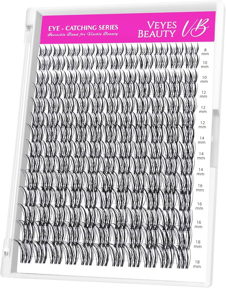 VEYESBEAUTY Lash Clusters Individual Eyelash Extensions Thin & Invisible Band DIY False Eyelashes... | Amazon (US)