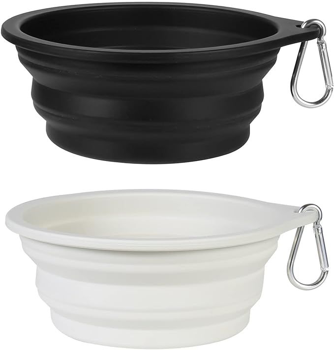 SLSON 2Pack Collapsible Dog Bowl,Integrated Molding Travel Bowl No Plastic Rim Pet Feeding Bowls ... | Amazon (US)