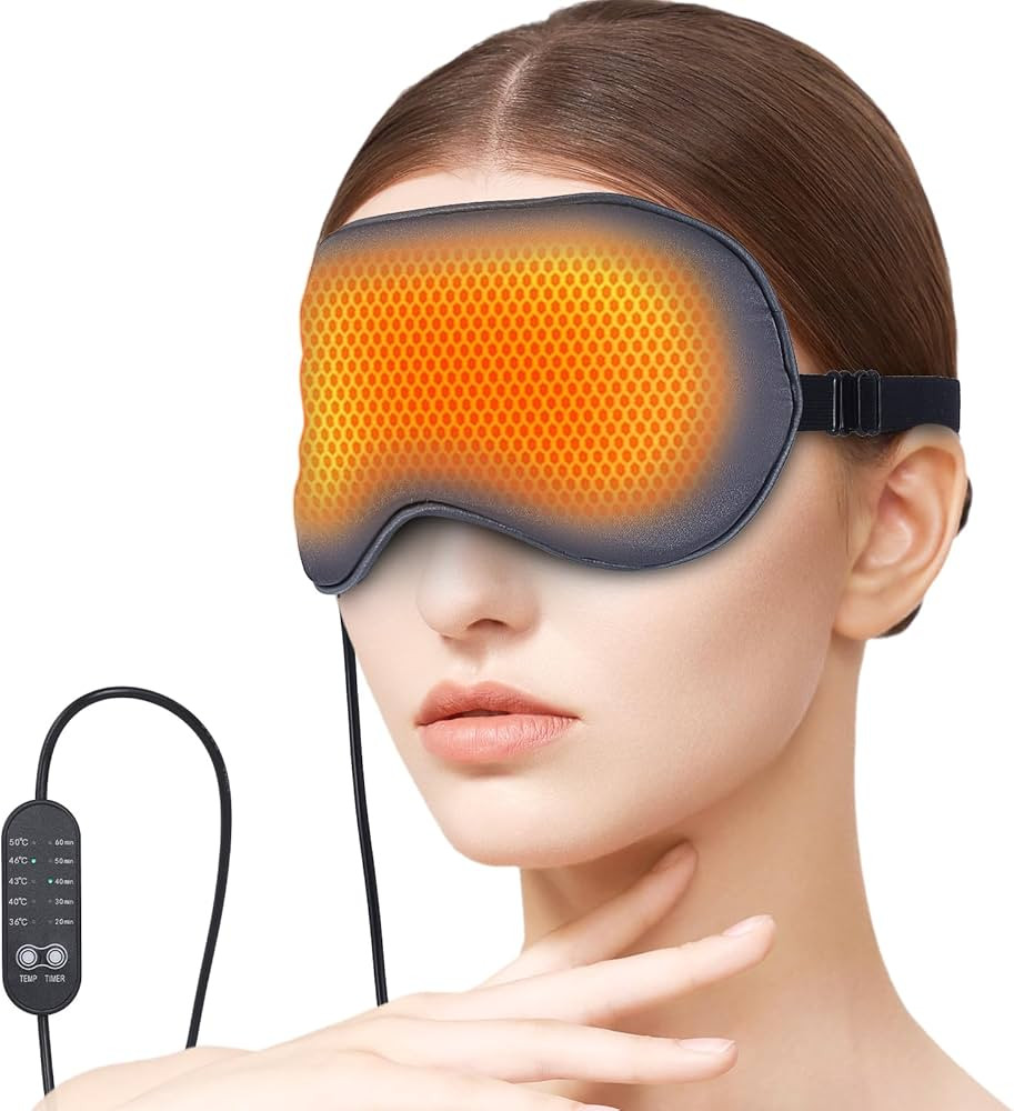 USB Electric Heated Eye Mask for Dry Eyes & Migraine Relief – Adjustable Temperature & Timer, S... | Amazon (US)