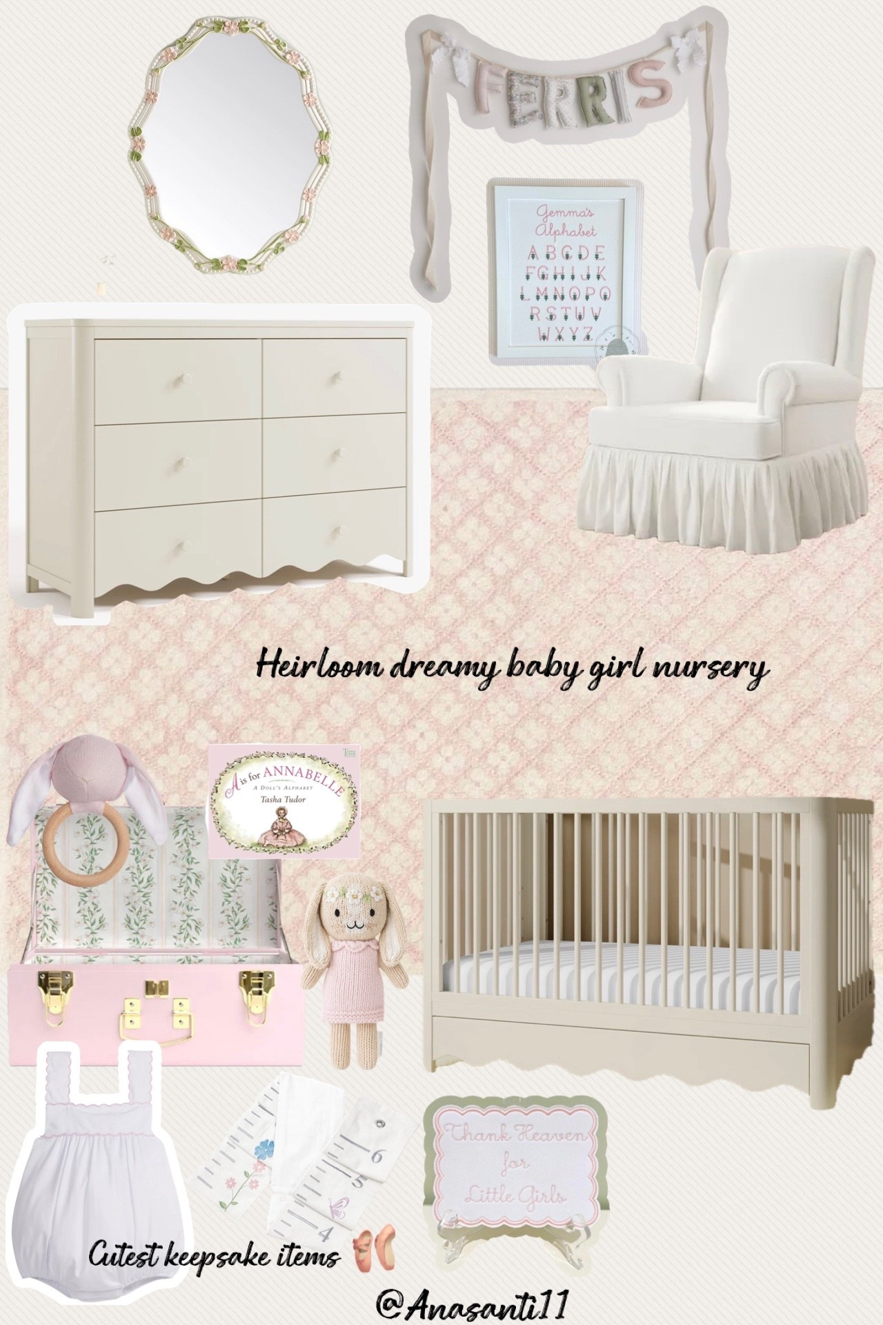 Baby girl nursery decor inspo 💕 Sharing my favorite finds for a girly heirloom nursery — think floral bedding, scalloped lamps, bows, woven baskets, and timeless nursery decor pieces. Perfect if you love a vintage-inspired baby girl room that feels cozy, classic, and feminine.

Tap to shop the nursery decor details ✨#LTKNursery #LTKFamily #NurseryDecor #NurseryInspo #NurseryDesign #BabyGirlNursery #BabyRoomDecor #GirlyNursery #HeirloomNursery #VintageNursery #FloralNursery #NurseryStyling #LTKFinds #BabyGirlRoom #pinknursery #ltkstyletip #ltkfindsunder100 #ltkhome #wayfairnursery #wayfair @Wayfair 

#LTKBaby #LTKSaleAlert #LTKHome
