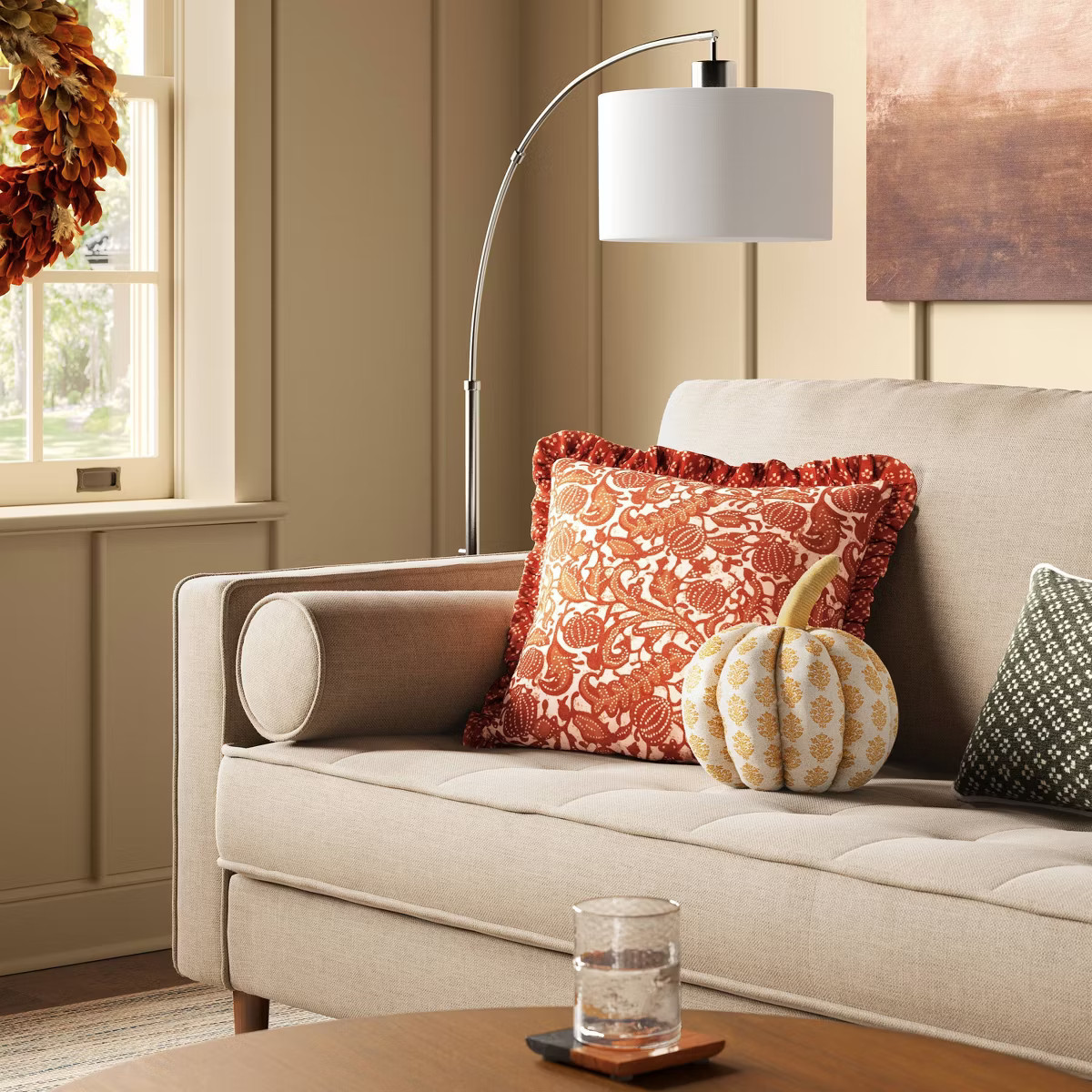 Block Print Shaped Pumpkin Throw Pillow - Threshold™ | Target