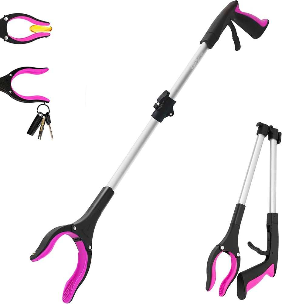 32 inch GrabRunner Heavy Duty(up to 10 lbs) Reacher Grabber Tool with Strong Magnetic (New Pink) ... | Amazon (US)