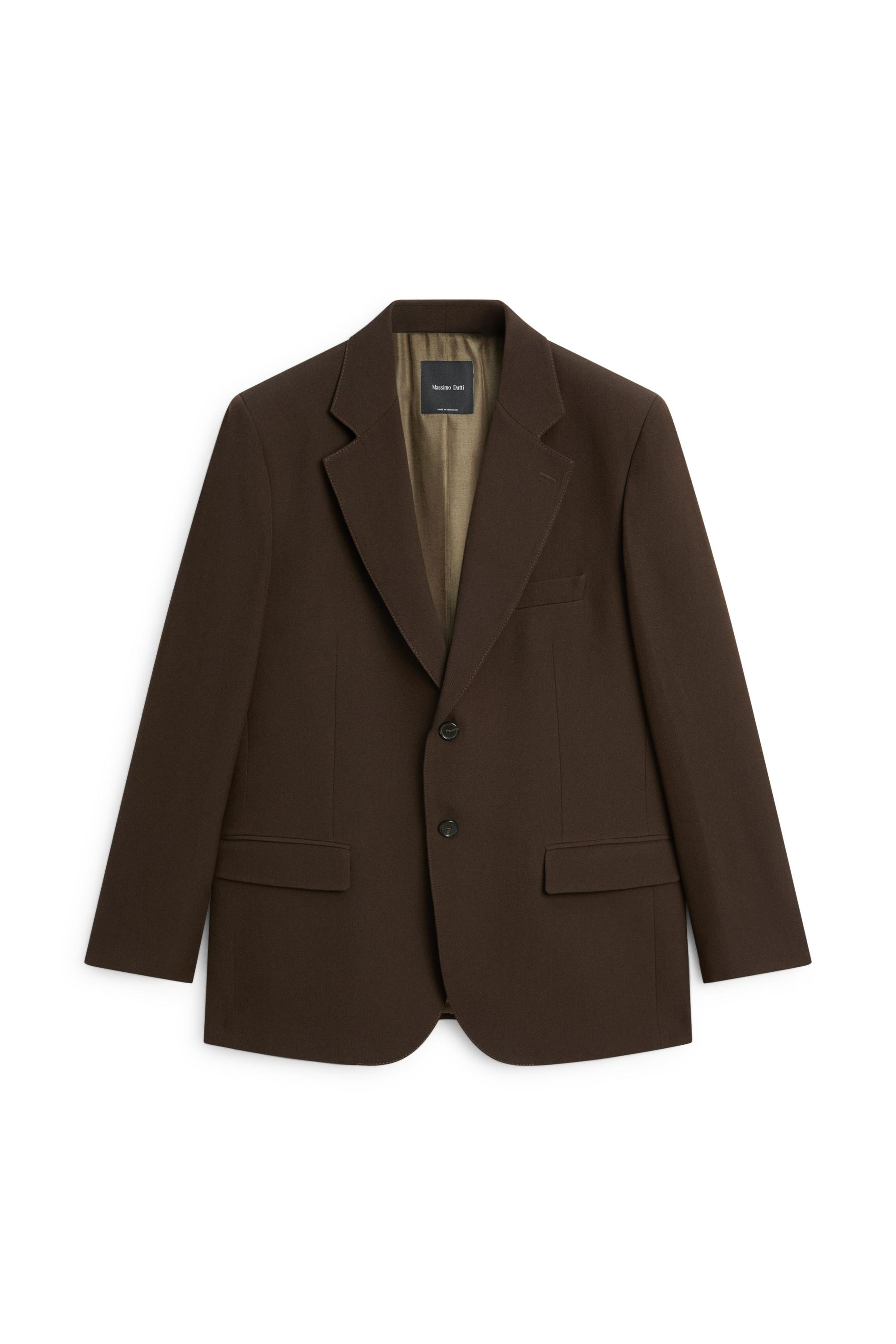 Fluid wool blend blazer total look - BROWN | Massimo Dutti UK