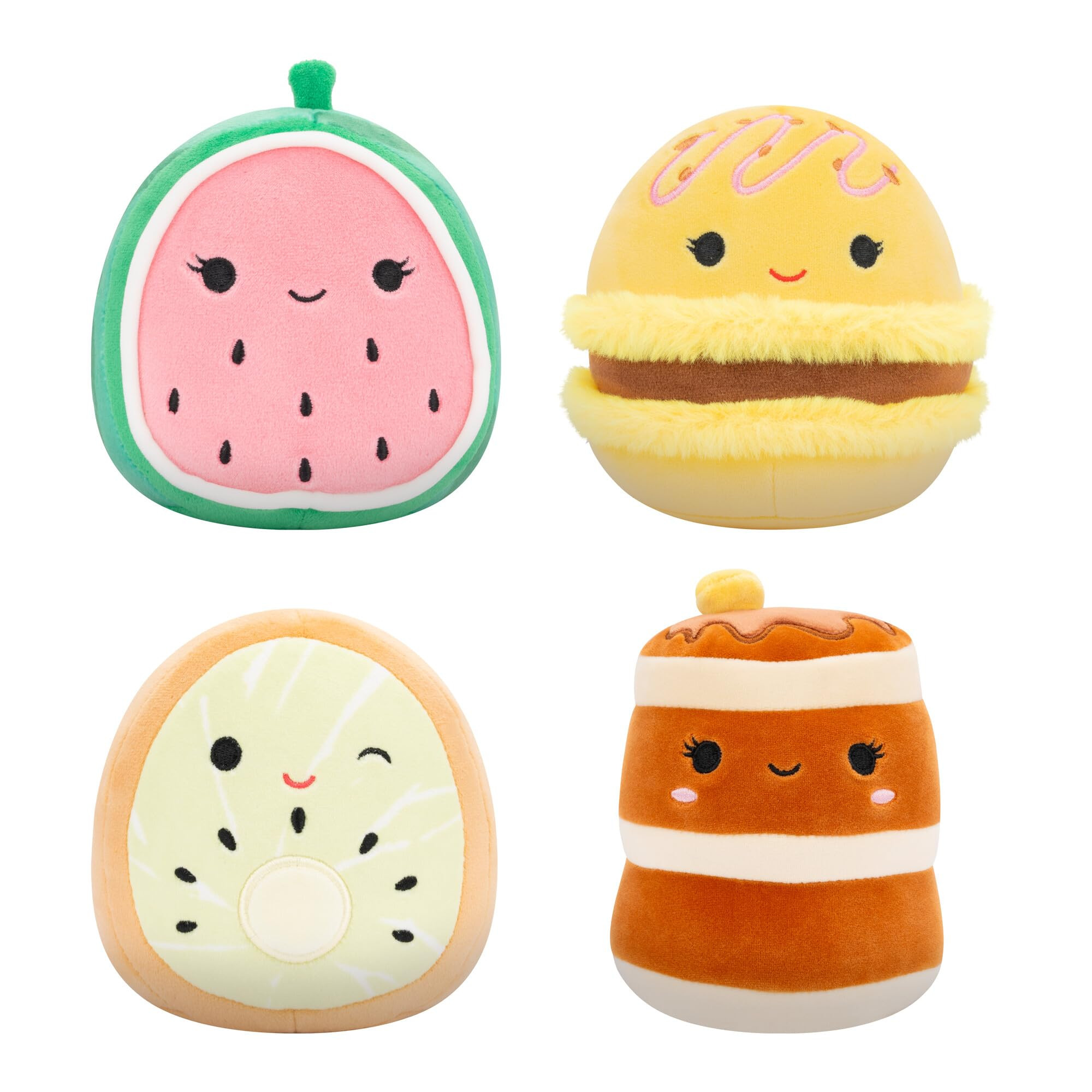 Squishmallows Original 5-Inch Food 4-Pack – Kachina Kiwi, Rayen Pancakes, Visconti Lemon Macaro... | Amazon (US)