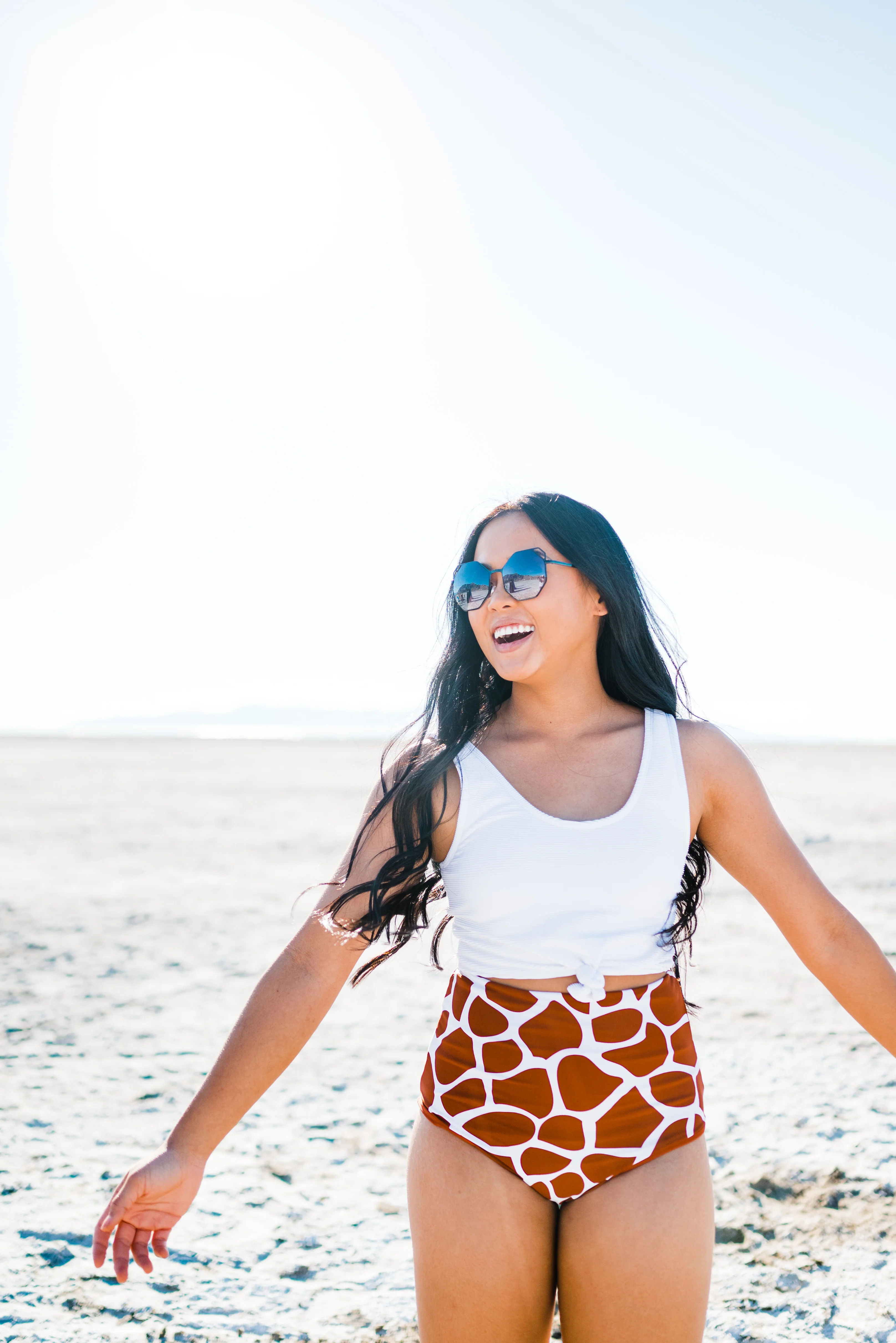 Leisure Reversible Bottoms | Giraffe & Sienna | Final Sale Medium | Coral Reef Swim