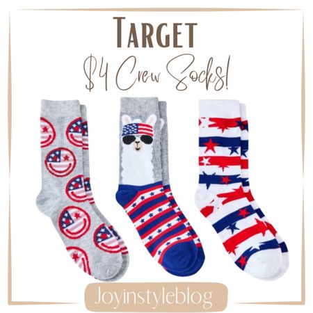 $4 Target Women's USA Smiley Crew Socks 

#LTKWorkwear #LTKSeasonal #LTKFindsUnder50