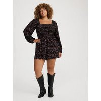 Long-Sleeve Smocked Romper in Multi | Torrid (US & Canada)