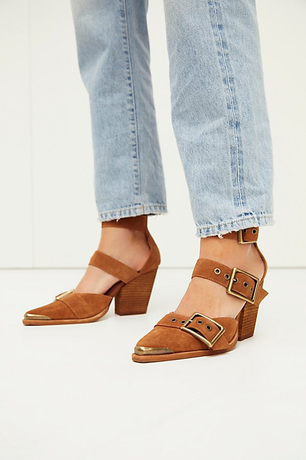 Hendrix Heels by Jeffrey Campbell at Free People, Tan Suede, US 7 | Free People (Global - UK&FR Excluded)