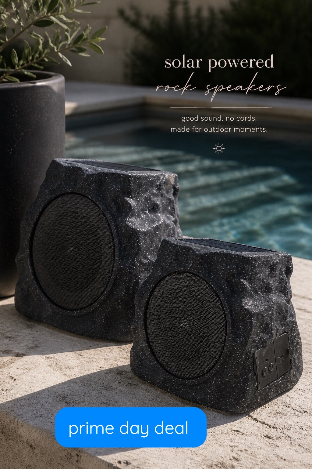 🎶🎼🎵 Solar power rock speakers for by the pool! Also come in gray!  Prime day deal✨✨✨

#LTKHome #LTKSaleAlert #LTKSeasonal