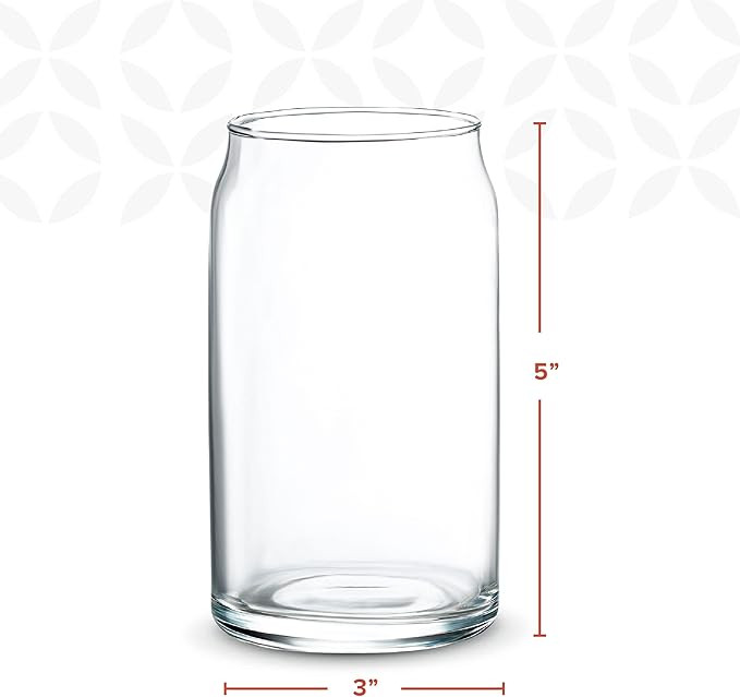 GLING [6 Pack - 16 oz.] Glass Can Shaped Cups Beer & Coffee Tumbler Glasses, Cordial Glasses, Coc... | Amazon (US)
