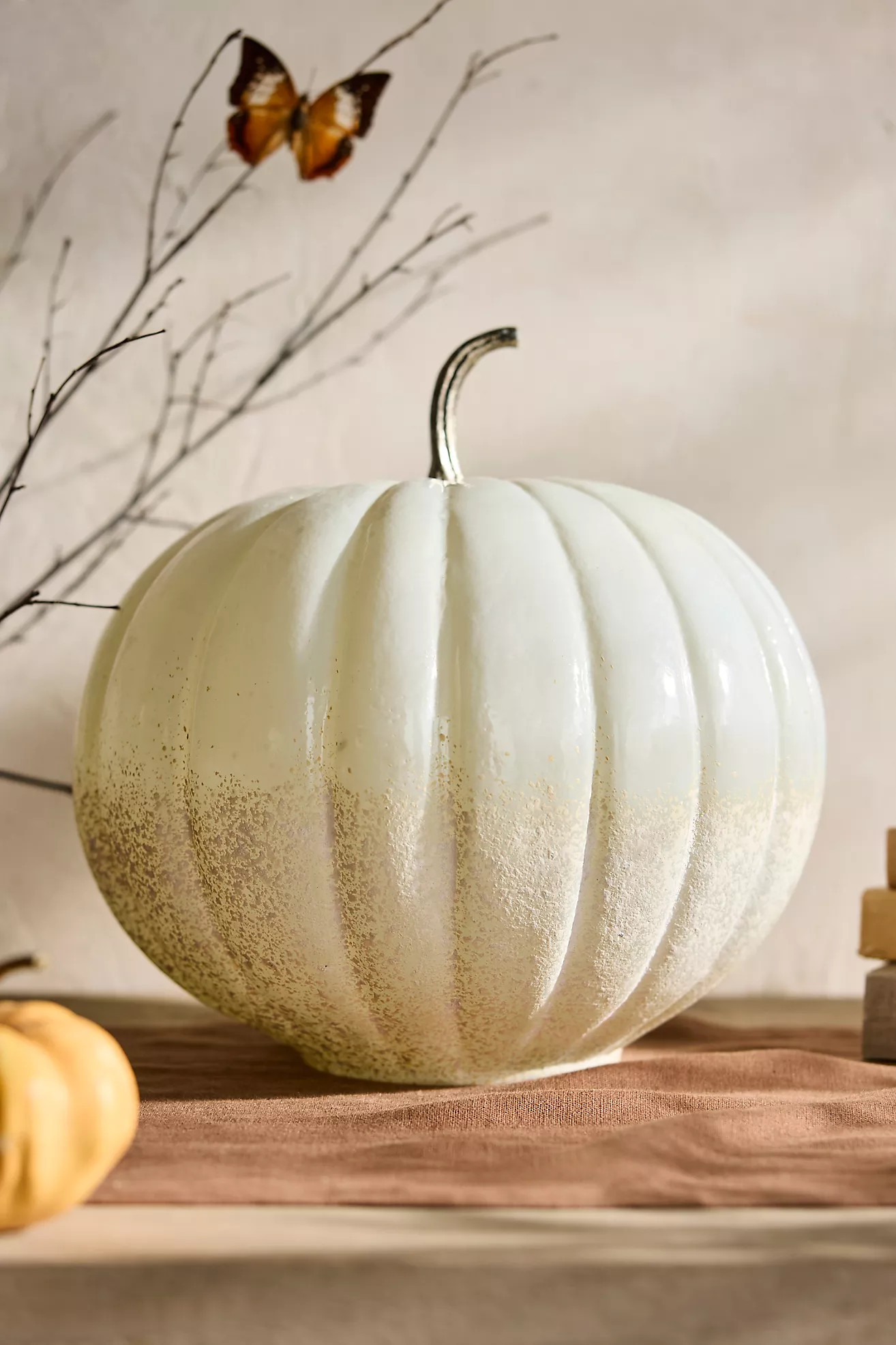 Frosted Glass Pumpkin, 12" | Anthropologie (US)