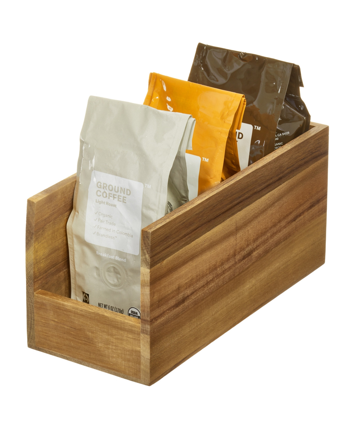 iDesign Acacia Wood Narrow Open-Front Pantry Bin - Medium Tone, BBB | Macy's