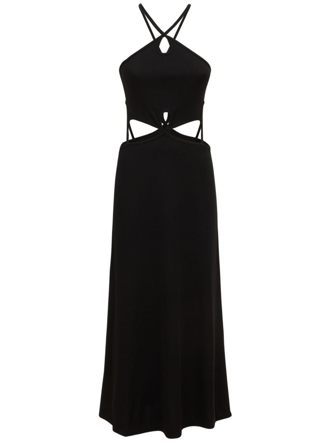 Christopher Esber - Halter neck midi dress w/ cutouts - Black | Luisaviaroma | Luisaviaroma