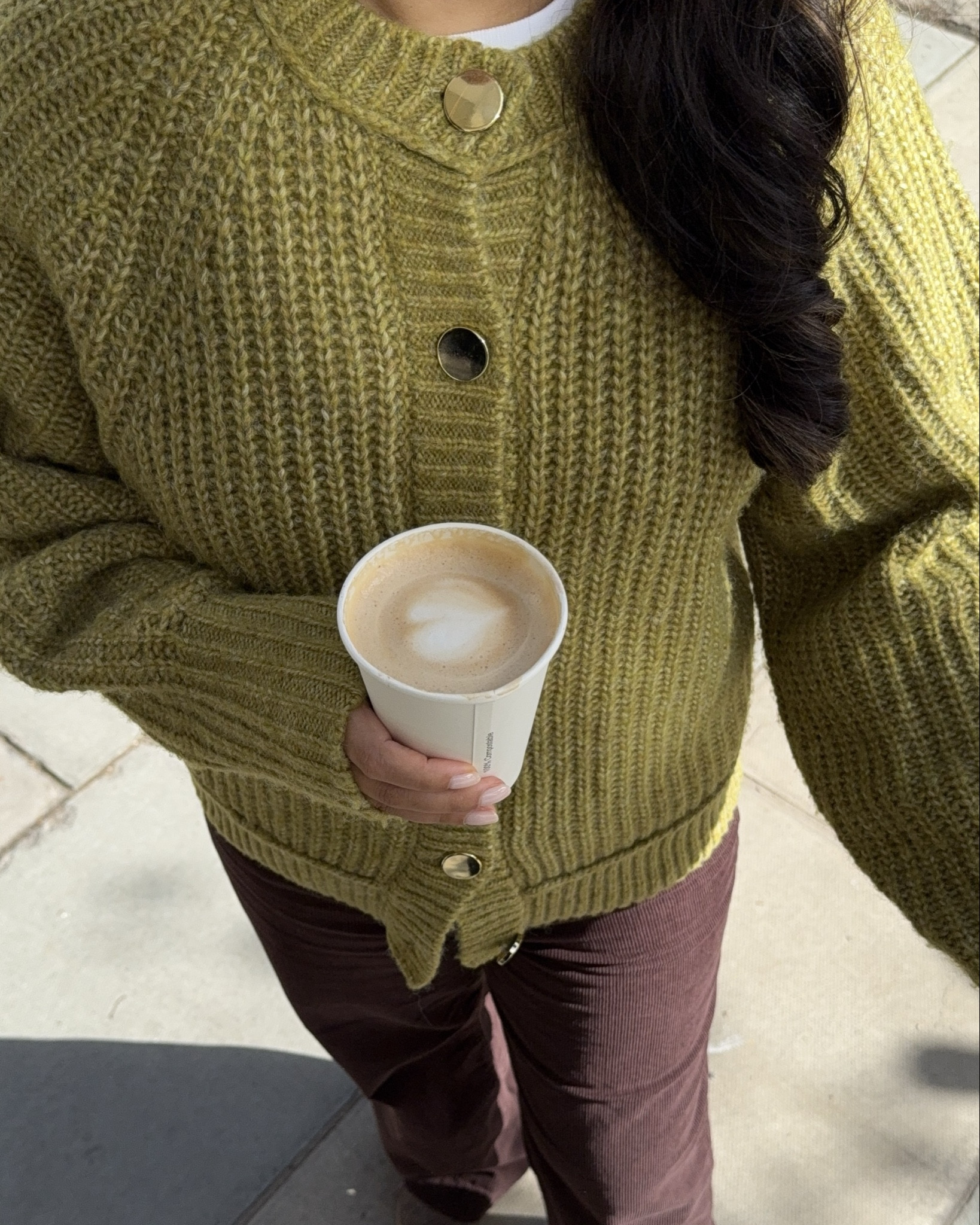 Olive green chunky cardigan with brown corduroy pants autumn modest outfit ideas from ASOS and new looks 

#LTKmodest #LTKautumn #LTKFashionMonth
