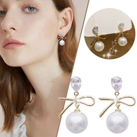 Nuyoaher Women Earrings Pearl Earrings for Teen Girls Minimalist Piercing Studs Trendy Earrings Earrings For Women | Walmart (US)