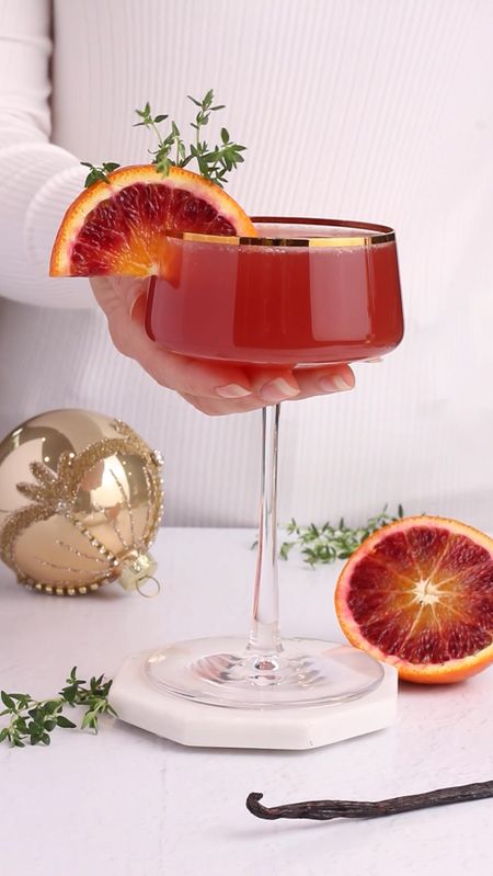 I bought these gold rimmed coupe glasses to serve my Christmas drinks in and was not disappointed. These are excellent quality and the gold is just the right shade. I served my blood orange spritz made with the insanely amazing non-alcoholic sparkling brut by Giesen. All of their alcohol-free wines are incredible and this one is no exception. Cheers to that 🥂

#LTKHoliday #LTKGiftGuide