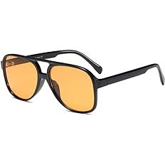 Freckles Mark Vintage Retro 70s Sunglasses for Women Men Classic Large Squared Aviator Frame UV40... | Amazon (CA)