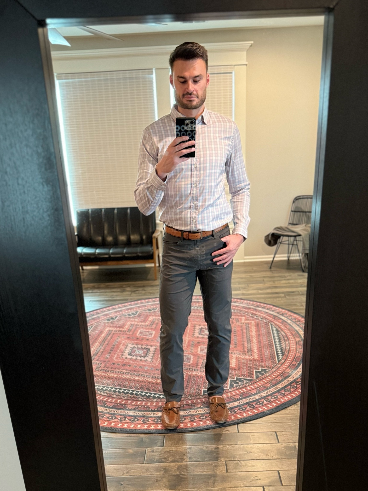 Meeting some clients today so needed to dress up a bit. Sunny spring day here in KC so thought this Movement Shirt was perfect - light blue and pink stripes. Paired with the Movement Pant. These two together feel like I’m wearing workout clothes. So light and flexible. They call them Movement for a reason. I would wear loafers or white sneaks with this! Which do you like more? I’m 6’4 200 lbs and I wear a Large Tall shirt and 32x34 pant - Faherty is very true to size and their Tall collection is unmatched! Size 12 in CH shoes. 

#LTKmens #LTKworkwear #LTKSpringSale