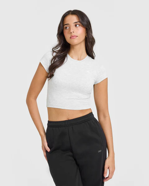 Cotton Icon Baby T-Shirt 
 Light Grey Marl | Oner Active (UK / US)