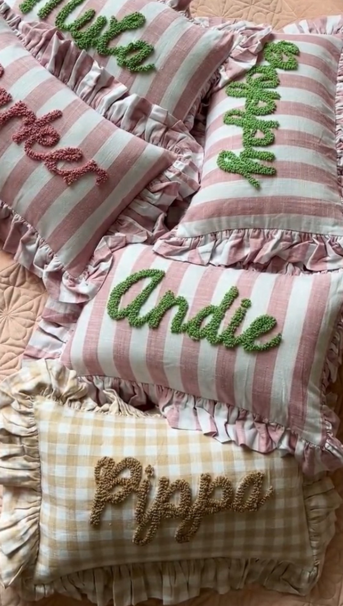 Personalized pillow
Dorm room pillow
Baby nursery pillow

SAND GINGHAM Personalised Ruffled Cushion Handmade
Punch Needle Decor | Gingham Nursery Kids Children Room Styling | Custom Gift Baby Shower

#LTKSaleAlert #LTKBaby #LTKHome