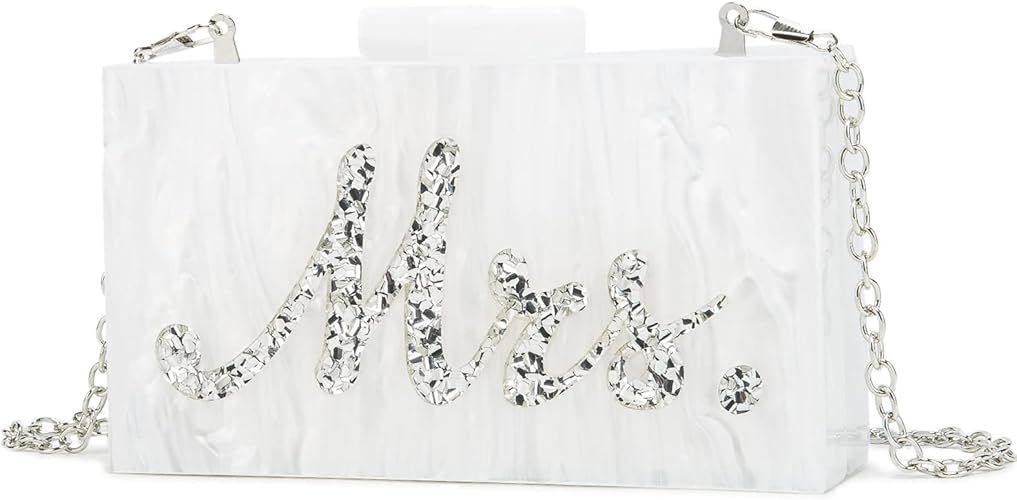 MRS Clutch Purse Women Evening Handbag Acrylic Clutch Purse Bag for Wedding Party iPhone Phone | Amazon (US)