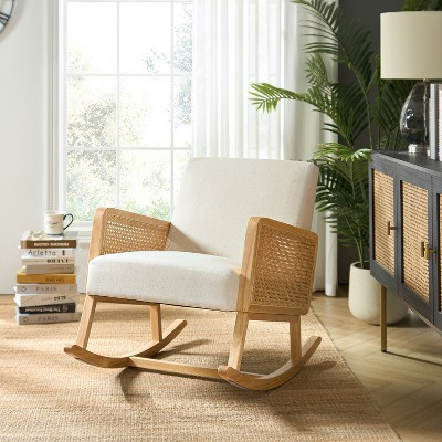 Adena Rocking Accent Chair with Rattan Arms | Karat Home-Linen | Target