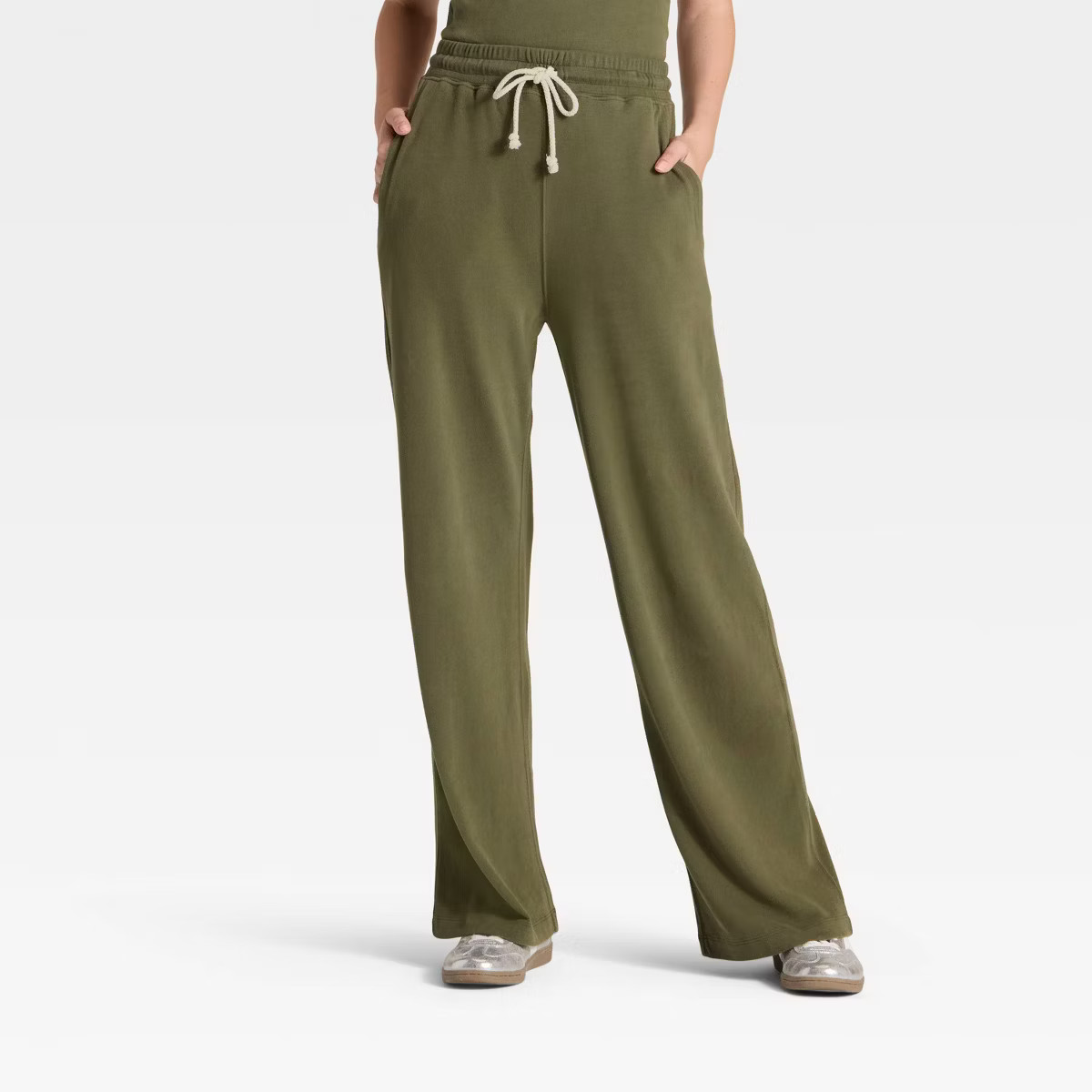 Women's Mid-Rise Relaxed Leg Sweatpants - Universal Thread™ Olive Green XS | Target