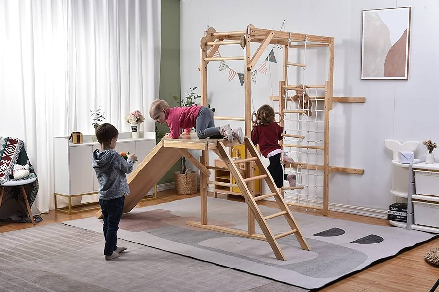 Avenlur Grove 9-in-1 Indoor Jungle Gym Playground: Montessori Waldorf Style Wood PlaySet for Kids... | Amazon (US)