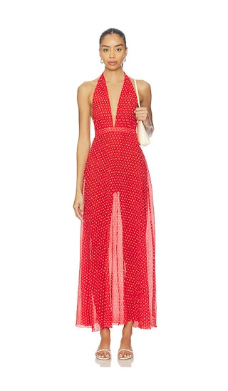 District Maxi Dress in Tomato Polka | Revolve Clothing (Global)