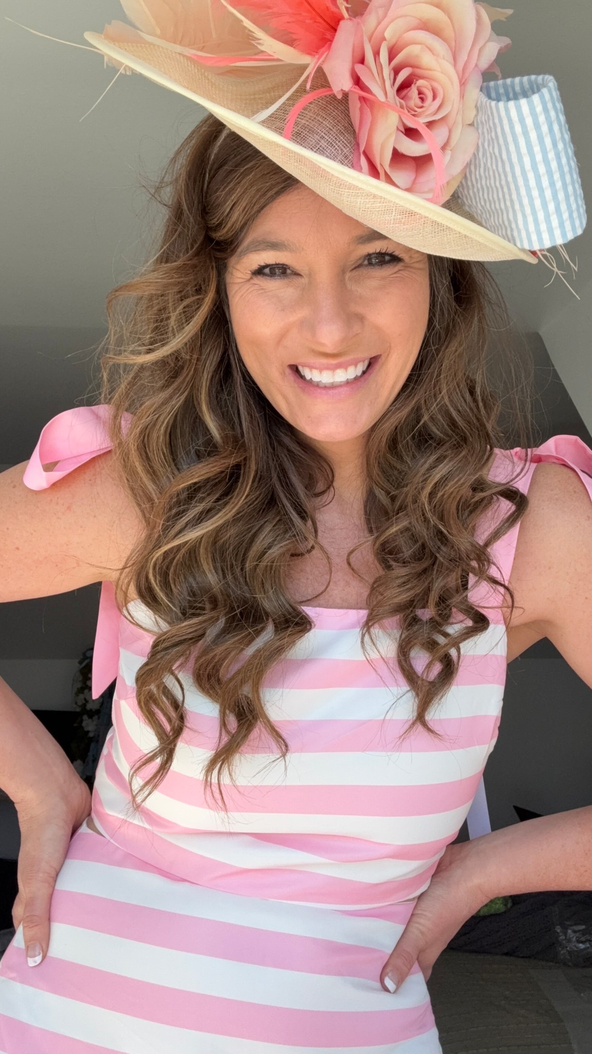 Pink and white striped two piece skirt set / Mother’s Day outfits / derby dress / spring stripes 

#LTKSeasonal #LTKOver40 #LTKootd