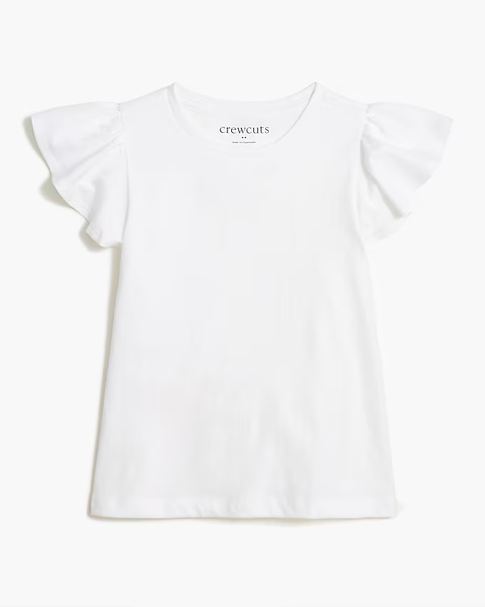 Girls' ruffle-shoulder tee | J.Crew Factory