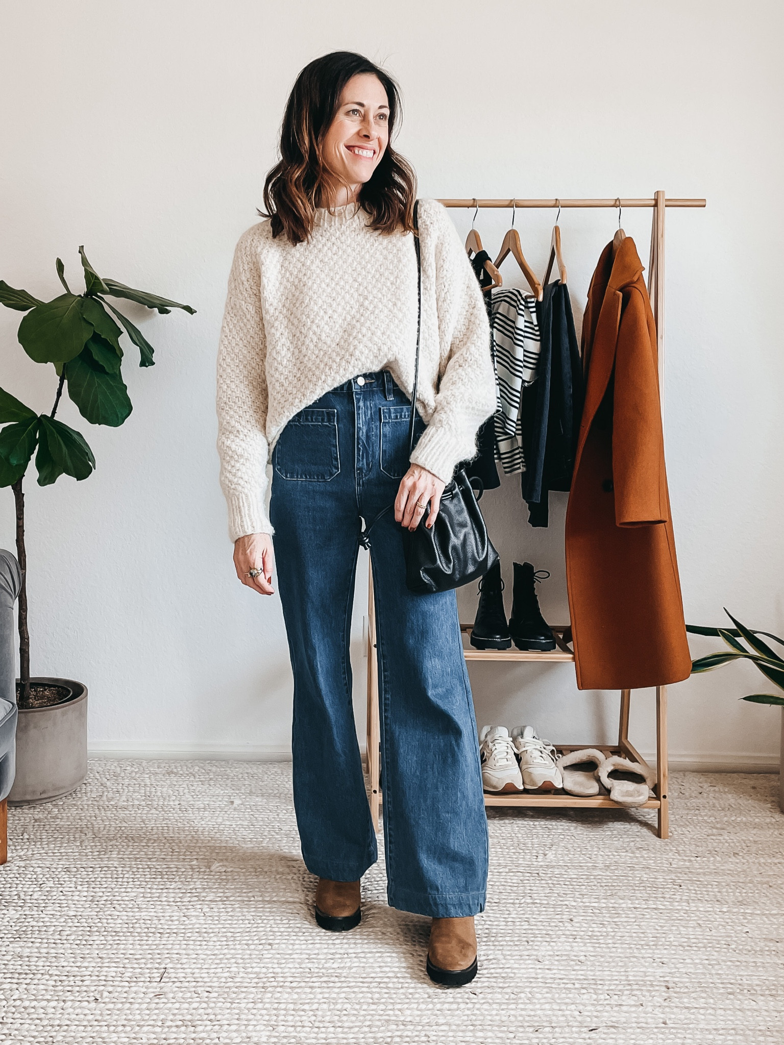 Sweater - Gia sweater from Ozma of California- code CONNI15 for 15% off 
Jeans sailor jeans full length Rollas and fit true to size 
Brooke boots from Freda Salvador- 15CONNI for 15% off 

#LTKGiftGuide #LTKshoecrush #LTKsalealert