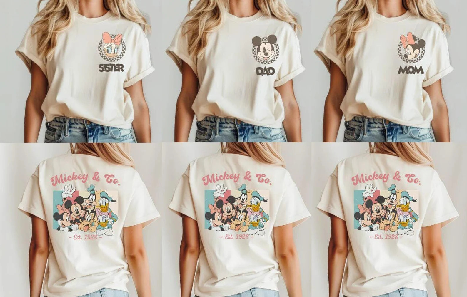 Retro Custom Mickey & Friends Shirt, Disney Vacation Shirt, Checkered Magic Kingdom Family Matchi... | Etsy (US)