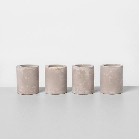4pk Small Cement Candle Unscented - Hearth & Hand™ with Magnolia | Target