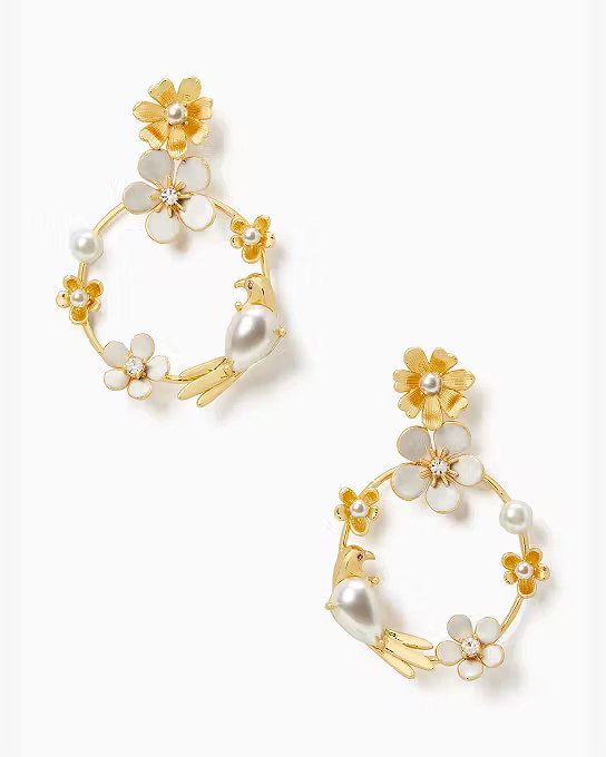 Spring Scene Flower Hoop Earrings | Kate Spade Outlet