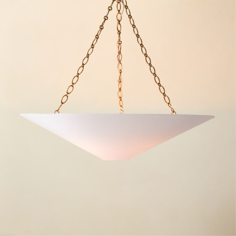 Collar Satin Pendant Light with Soft Bronze Chain 36" + Reviews | CB2 | CB2