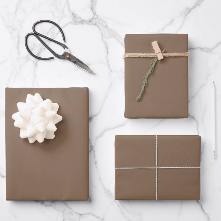 Christmas holiday deep dark saturated brown  wrapping paper sheets | Zazzle | Zazzle