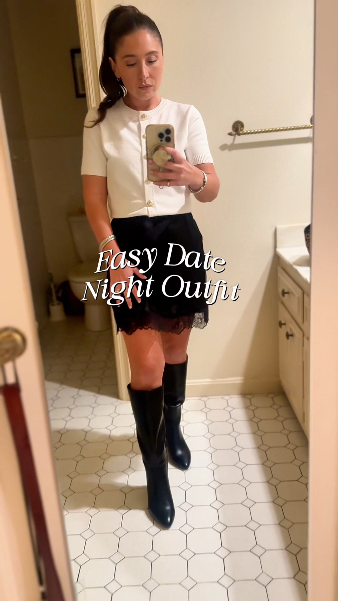 Would you believe this whole fit is Amazon & Target? INCLUDING THE BOOTS! Wearing XS in the black lace trim satin mini skirt - can’t find the link on Target, but linked similar Amazon. Boots run true to size 

#LTKootd #LTKPetite #LTKFindsUnder50