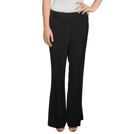 Rachel Zoe Womens Flared Mid-Rise Wide Leg Pants Black 2 | Walmart (US)