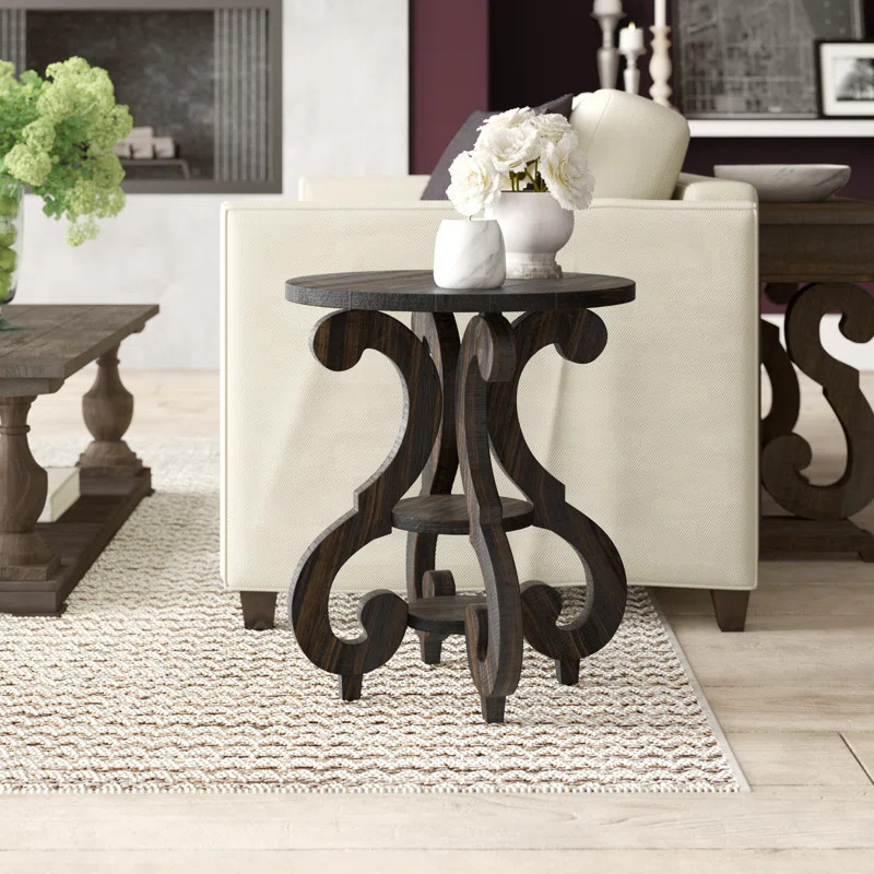 Bethel 26'' Tall Solid Wood Pedestal End Table | Wayfair Professional