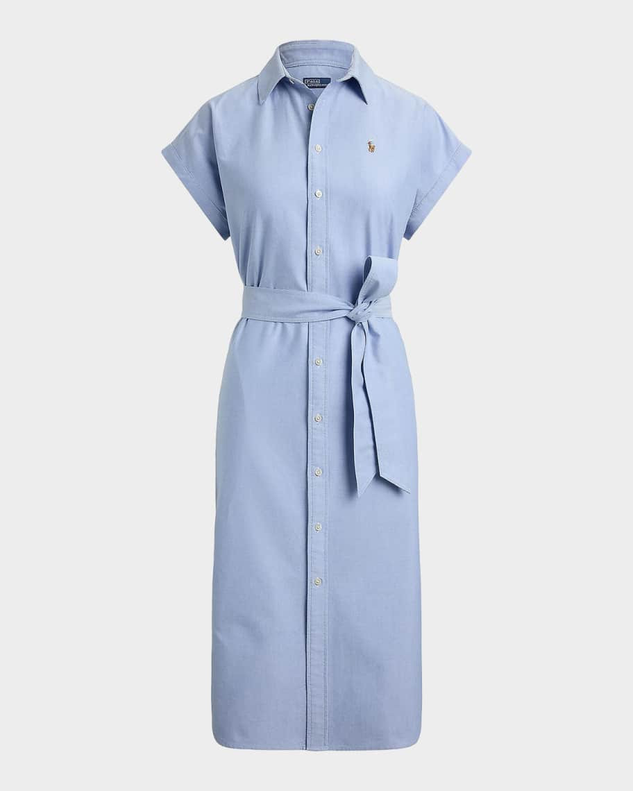 Belted Cotton Oxford Shirt Dress | Neiman Marcus