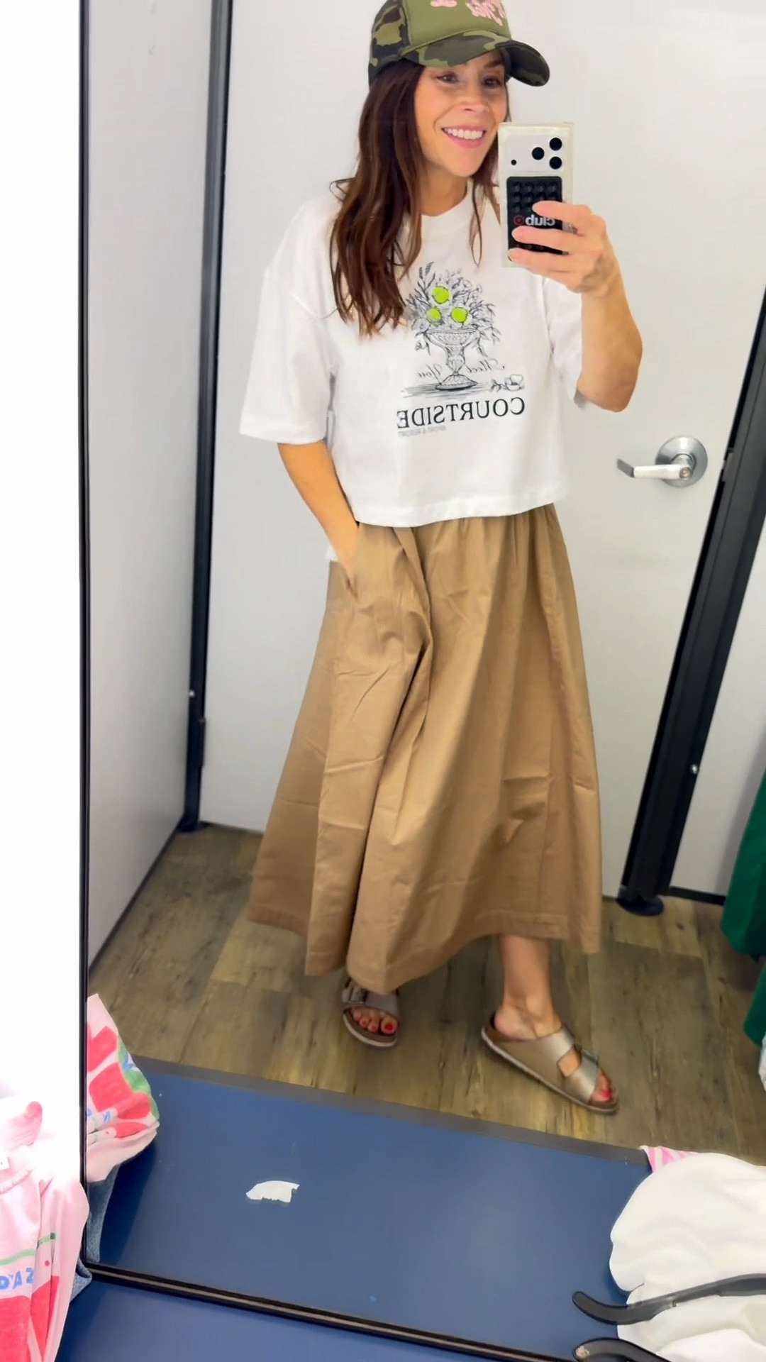 Instead of shorts, try this skirt. One skirt, four easy looks. 
I ran in looking for something for my kids and ended up doing a little try-on session and loved this skirt! 

It's poplin cotton, elastic waist, pockets and a great length (I'm 5'2" and this is regular size XS). 

The versatile skirt is a great alternative to shorts. Pair it wear with sneakers, jelly flats or sandals. Try adding chunky beaded necklace in a fun color. Grab a straw purse or tote- you're ready for anything! I even like the sporty look with a hat and my Birkenstocks. How would you wear this? It also comes in burgundy for fall! 

#skirtoutfits #comfycuteoutfits #outfitinspo2026

#LTKPetite #LTKOver40