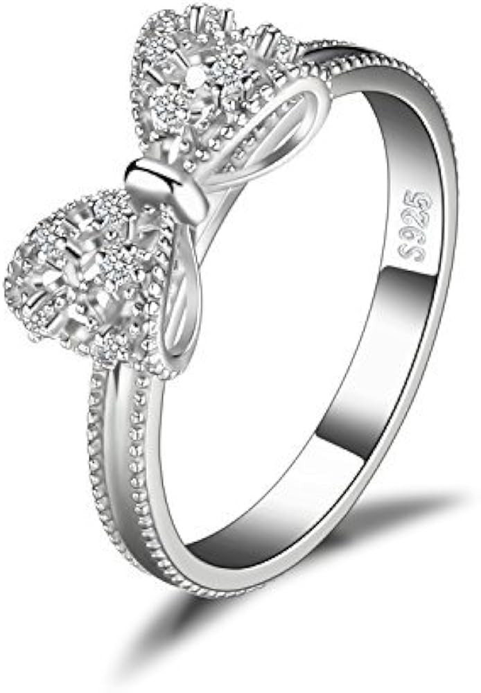 JewelryPalace 14k White Yellow Rose Gold Plated 925 Sterling Silver Rings for Women, Cubic Zircon... | Amazon (US)