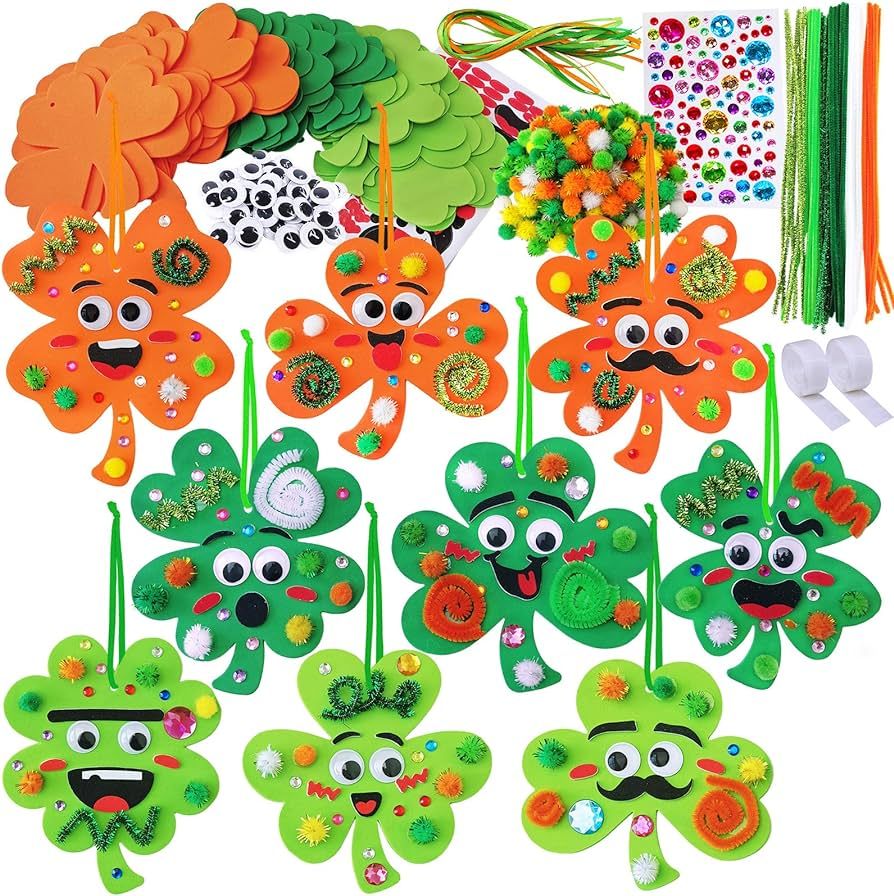 36 Sets St. Patrick's Day Irish Lucky Shamrock Ornaments Decorations DIY St. Patrick's Day Craft ... | Amazon (US)
