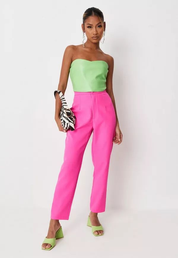 Missguided - Neon Pink Co Ord Cigarette Pants | Missguided (US & CA)