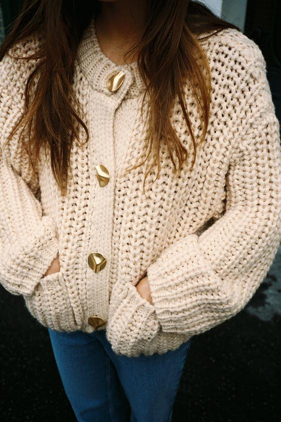 CHUNKY KNIT CARDIGAN | Zara US